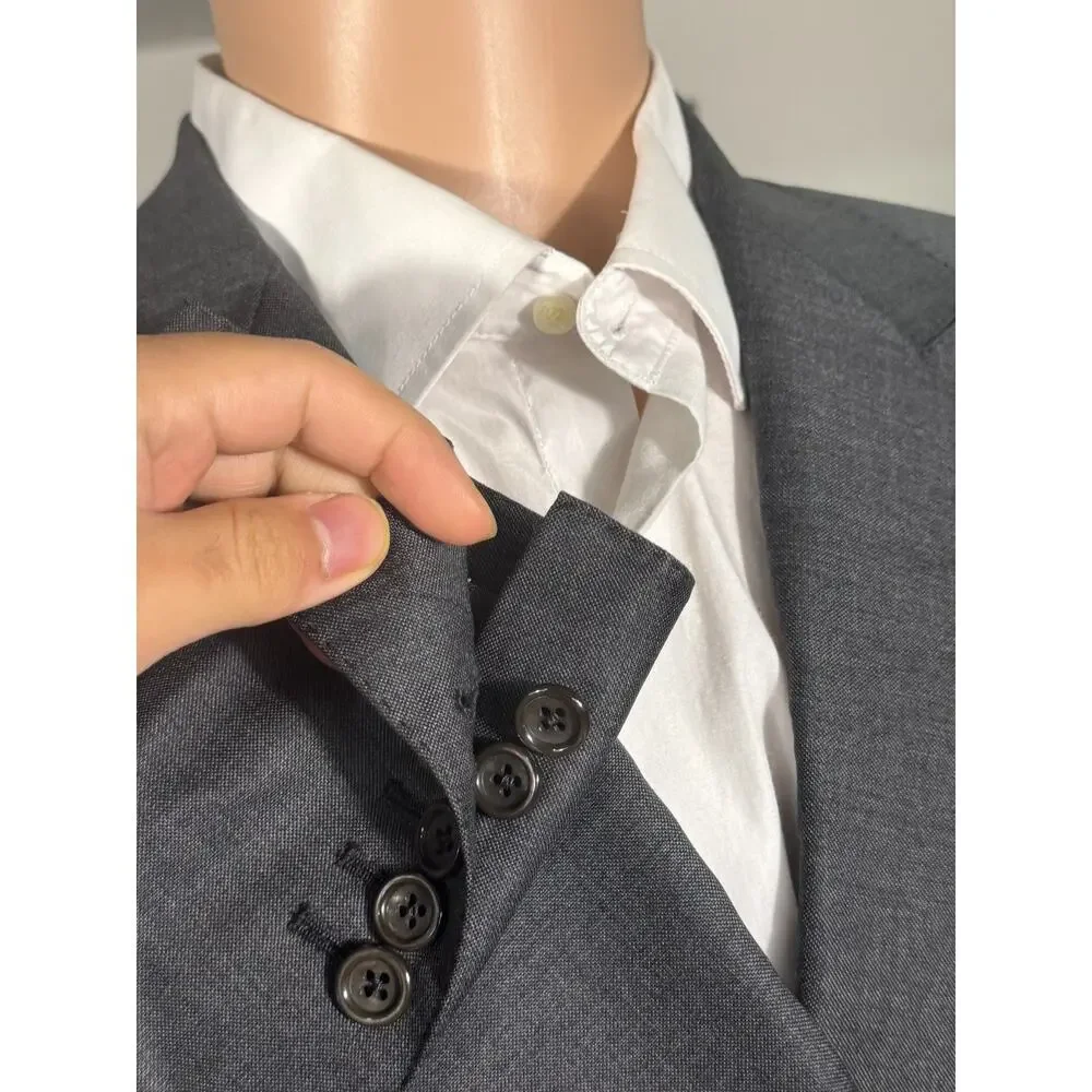 Tom Ford Charcoal Wool Peak Lapel Double Breasted 2Pc Suit 50C 40S US 34x29 Pant